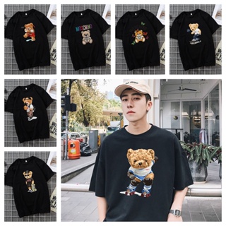 **พร้อมส่ง**Teddy Bearเสื้อยืดการ์ตูนแขนสั้น เสื้อยืด แฟชั่น/โอเวอร์ไซส์/คู่/พลัสไซส์/ชายเสื้อยืดผู้หญิง_02