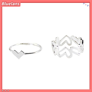 Bluelans ชุดแหวนนิ้วมือ ปรับได้ สีพื้น สําหรับตกแต่งบ้าน 1 คู่