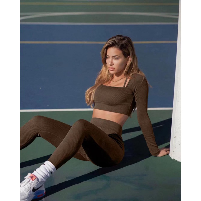 new-product-in-stock-2023-european-and-american-womens-short-neck-long-sleeve-top-tight-trousers-yoga-fitness-suit-quality-assurance-z3wl
