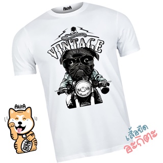 เสื้อยืดลายหมาขี่มอเตอร์ไซค์ Vintage motorcycle dog_02