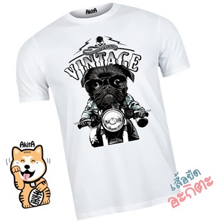 เสื้อยืดลายหมาขี่มอเตอร์ไซค์ Vintage motorcycle dog_02