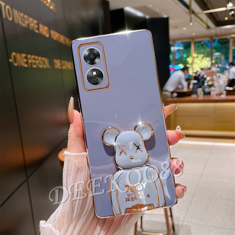 เคสโทรศัพท์มือถือ-ลายหมีน่ารัก-สีดํา-พร้อมขาตั้ง-สําหรับ-oppo-reno8-t-5g-4g-reno-8-8t-reno8t