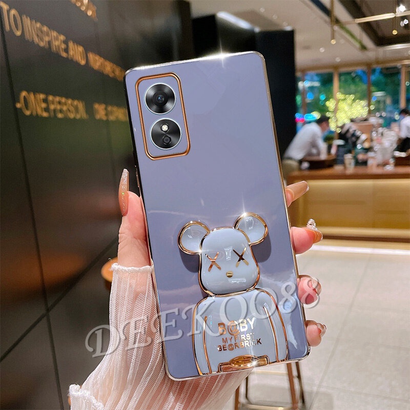 เคสโทรศัพท์มือถือ-ลายหมีน่ารัก-สีดํา-พร้อมขาตั้ง-สําหรับ-oppo-reno8-t-5g-4g-reno-8-8t-reno8t