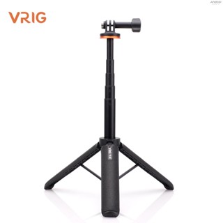 VRIG TP-08 Sports Camera Selfie Stick Tripod Stand Aluminum Alloy 51cm/20.1in Max. Height Replacement for  11/10/9 Vlog Live Streaming Selfie Video Recording