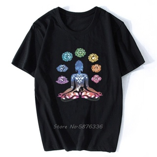 Men T-Shirt Flower Yoga Buddha Chakra Meditation India Chakra Print WoMen Cotton O-neck Tshirt Hip Hop Tees Streetw_04