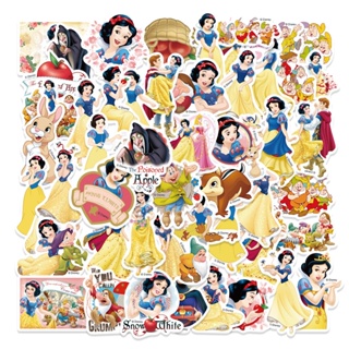 (การอนุญาตของแท้) สติกเกอร์ PVC กันน้ํา ลายการ์ตูน Snow White and the Seven Dwarfs 50 ชิ้น