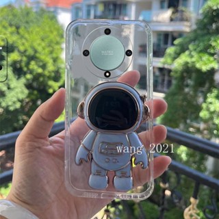 Ready Stock Astronaut Stand Transparent Phone Case for Honor X7a X9a 5G เคส Casing with Wallet Card Bag Shockproof Protector Soft Case Back Cover เคสโทรศัพท