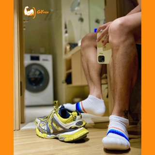 [GYMen]ถุงเท้าออกกําลังกายกีฬา   ถุงเท้ากีฬาบาสเก็ตบอล ทรงสูง พิมพ์ลายตัวอักษร สีขาว แฟชั่นสําหรับผู้ชาย ดับกลิ่น   การดูดซึมเหงื่อ ถุง เท้า