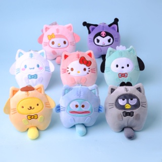 พวงกุญแจ จี้ตุ๊กตา Sanrio Tiger Series Kulomi Penguin Cat Cinnamoroll แบบนิ่ม เหมาะกับของขวัญ สําหรับเด็ก