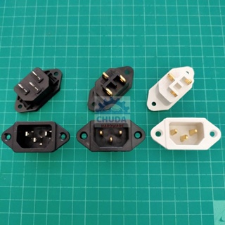 ขั้วปลั๊ก หม้อหุงข้าว เต้ารับ เต้าเสียบ ปลั๊ก ปลั๊กเสียบ Inlet AC Power Plug Socket 3 ขา 10A 16A 250V #ขั้วปลั๊ก แบบ A