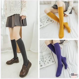 [BBSock] ถุงเท้ายาว สีพิ้นและแถบสี