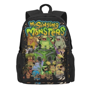 กระเป๋าเป้สะพายหลัง กระเป๋านักเรียน พิมพ์ลาย My Singing Monsters ลําลอง จุของได้เยอะ สําหรับเด็กนักเรียน