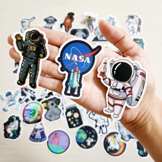 สติ๊กเกอร์ NASA นักบินอวกาศ ยานอวกาศ ติดแน่น กันน้ำ ติดกระเป๋าเดินทาง (50 ชิ้น) astronaut sticker