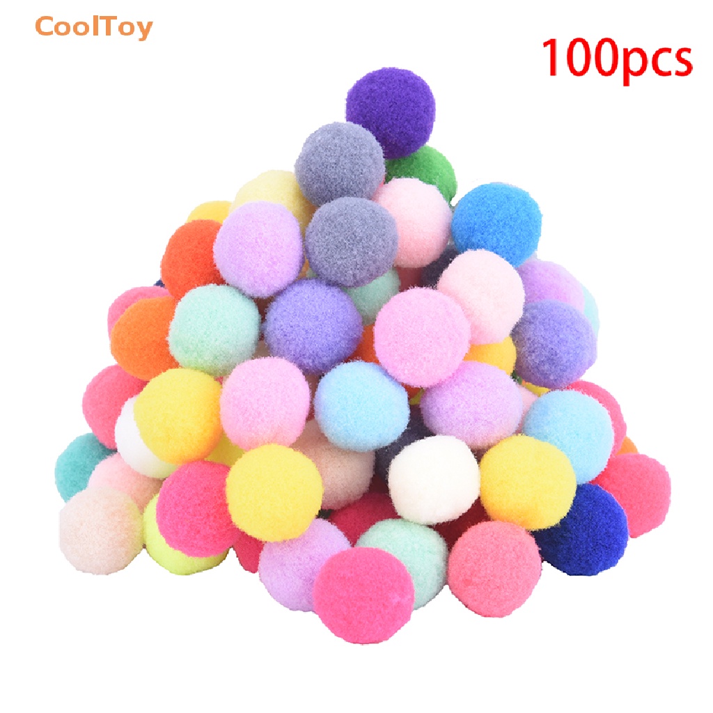 cooltoy-ลูกบอลปอมปอม-ผ้าสักหลาด-หลากสี-ขนาดเล็ก-10-มม-20-มม-diy-100-ชิ้น