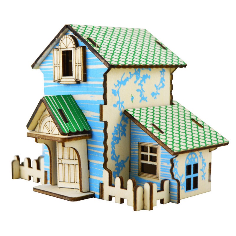 จิ๊กซอว์ไม้-รูปบ้านกระท่อม-3d-แฮนด์เมด-diy-ของเล่นเสริมการเรียนรู้-สําหรับเด็ก
