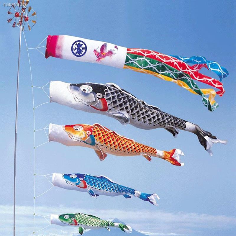 พร้อมสต็อก-ธงปลาคาร์ฟ-สไตล์ญี่ปุ่น-อุปกรณ์สำหรับตกแต่งบ้าน-40cm-70cm-100cm
