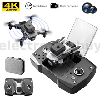 โดรนควอดคอปเตอร์บังคับ 2.4G 4CH WIFI FPV 4K HD กล้องคู่ สําหรับถ่ายภาพทางอากาศ