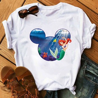 Disney Fashion Women Tshirt Mermaid Mouse Ear Cute Tee Shirts Harajuku Tee Tops Ulzzang Female T-shirts Femme Kawai_03