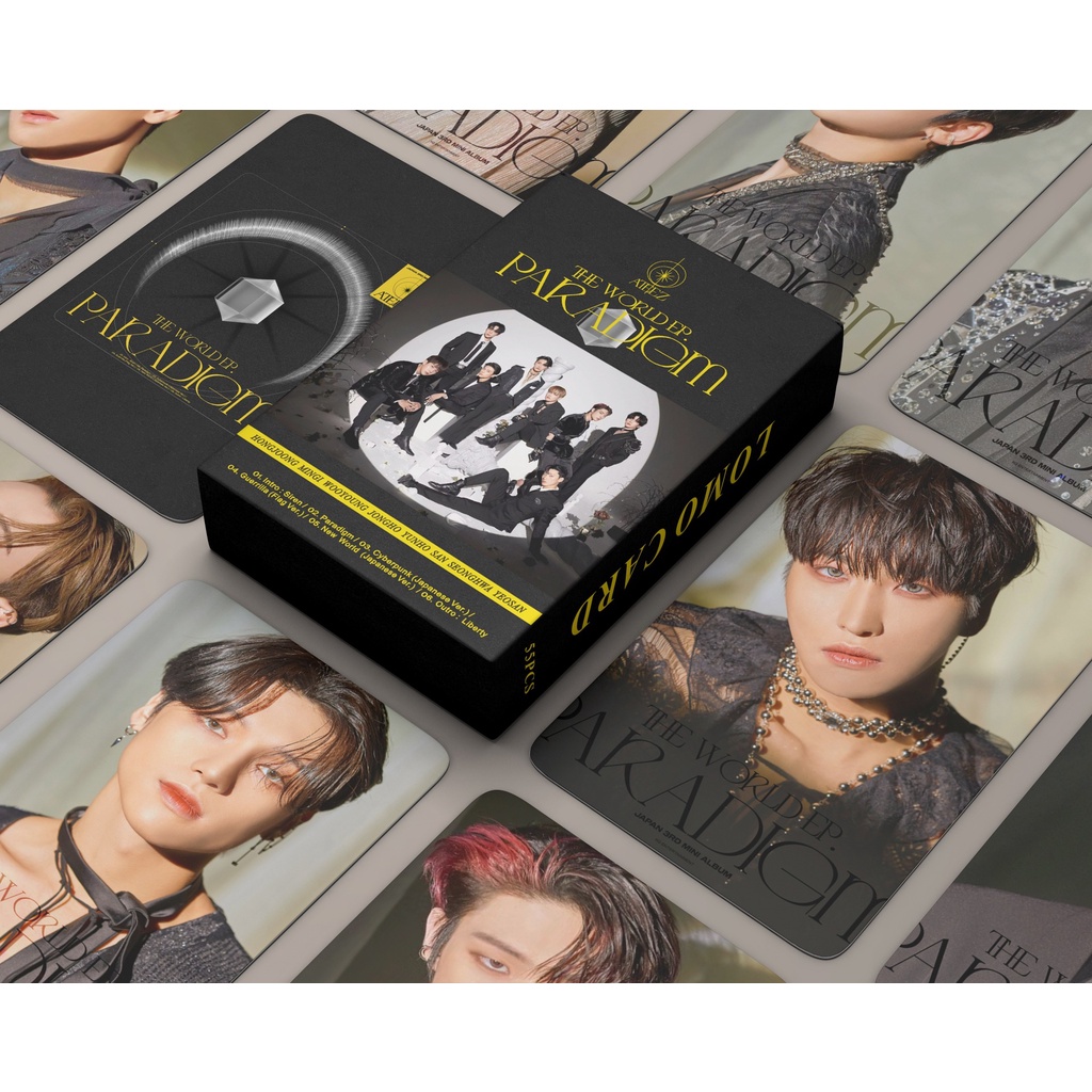 โปสการ์ด-อัลบั้มรูปภาพ-ateez-san-yunho-hongjoong-wooyoung-jongho-mingi-seonghwa-yeosang-lomo-cards-kpop-พร้อมส่ง-55-ชิ้น-ต่อกล่อง