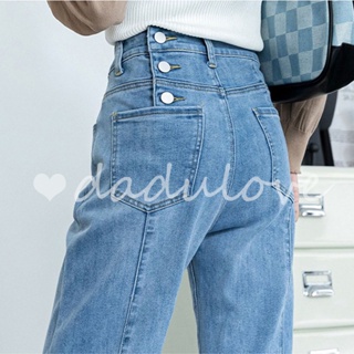DaDulove💕 New Korean Version of Ulzzang Straight Jeans High Waist Loose Womens Mopping Pants Trousers