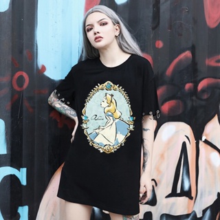 ✖✕Women Alice Snow White Printed Casual Short Sleeve Top 90s Ladies Summer T-shirt Femme Fashion_01
