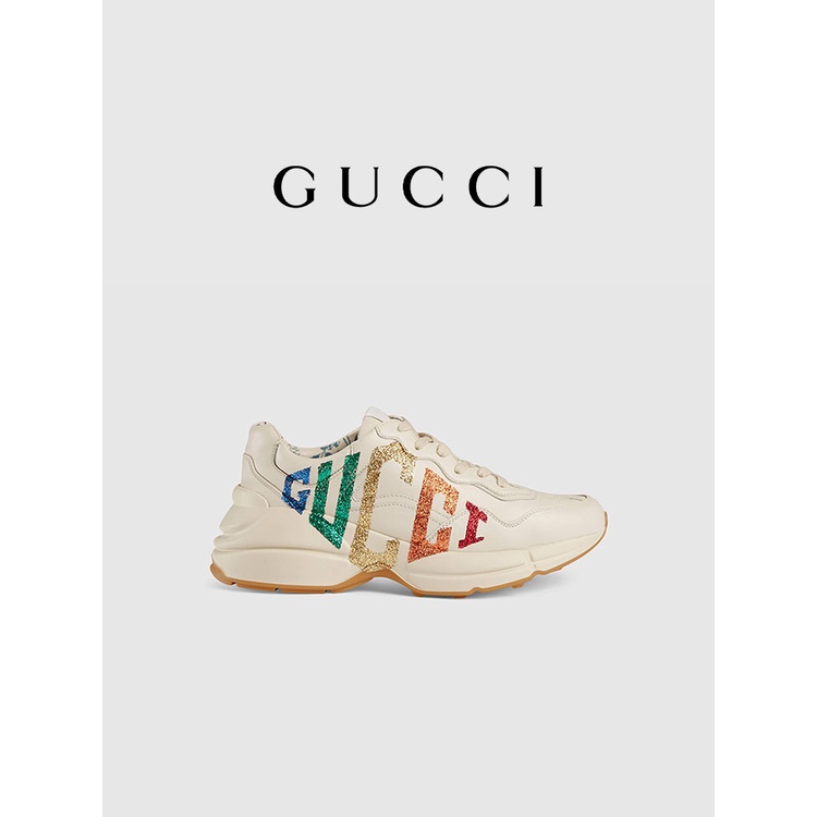 Rhyton glitter gucci leather best sale sneaker price