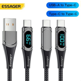 Essager สายเคเบิล type c 66W 100W 5A type c เป็น type c PD ชาร์จเร็วพิเศษ สําหรับ Samsung