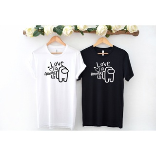 Funny Love Is Among Us T Shirt Cute Couple Outfit Men Black Tshirt Women White T-Shirts Summer 90s Birthday Valenti_03