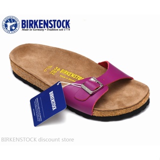 【Original】Birkenstock Madrid Mens/Female Classic Cork Rose Red Leather Slippers 34-44