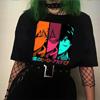 My Hero Academia Anime Tee Boku No Hero Academia Shirt Manga Grunge Kacchan Todoroki Deku women cotton T-shirt Goth_04