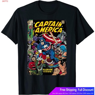 SKTT1 Marvelเสื้อยืดยอดนิยม Marvel Captain America Avengers Comic Cover Graphic T-Shirt Marvel Popular T-shirtsx5|_09