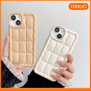 Dinuo-ins เคสโทรศัพท์มือถือ ซิลิโคน ลายสก๊อต ขนมปัง เรียบง่าย สําหรับ Iphone 14pro max 13 11 12
