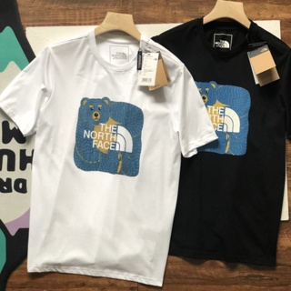 THE NORTH FACE/Northern short-sleeved T-shirt men and women cute bear LOGO print TNF cotton loose couple_07