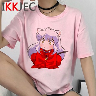 เสื้อครอปสายฝอ inuyasha kagome เสื้อยืดเสื้อยืดผู้ชายเสื้อยืดสีขาวคู่ความงามด้านบนเสื้อยืดเสื้อยืดสีขาว_01