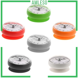 [Amleso] นาฬิกา แบบปุ่มดูดสุญญากาศ กันน้ํา สําหรับห้องน้ํา ห้องครัว