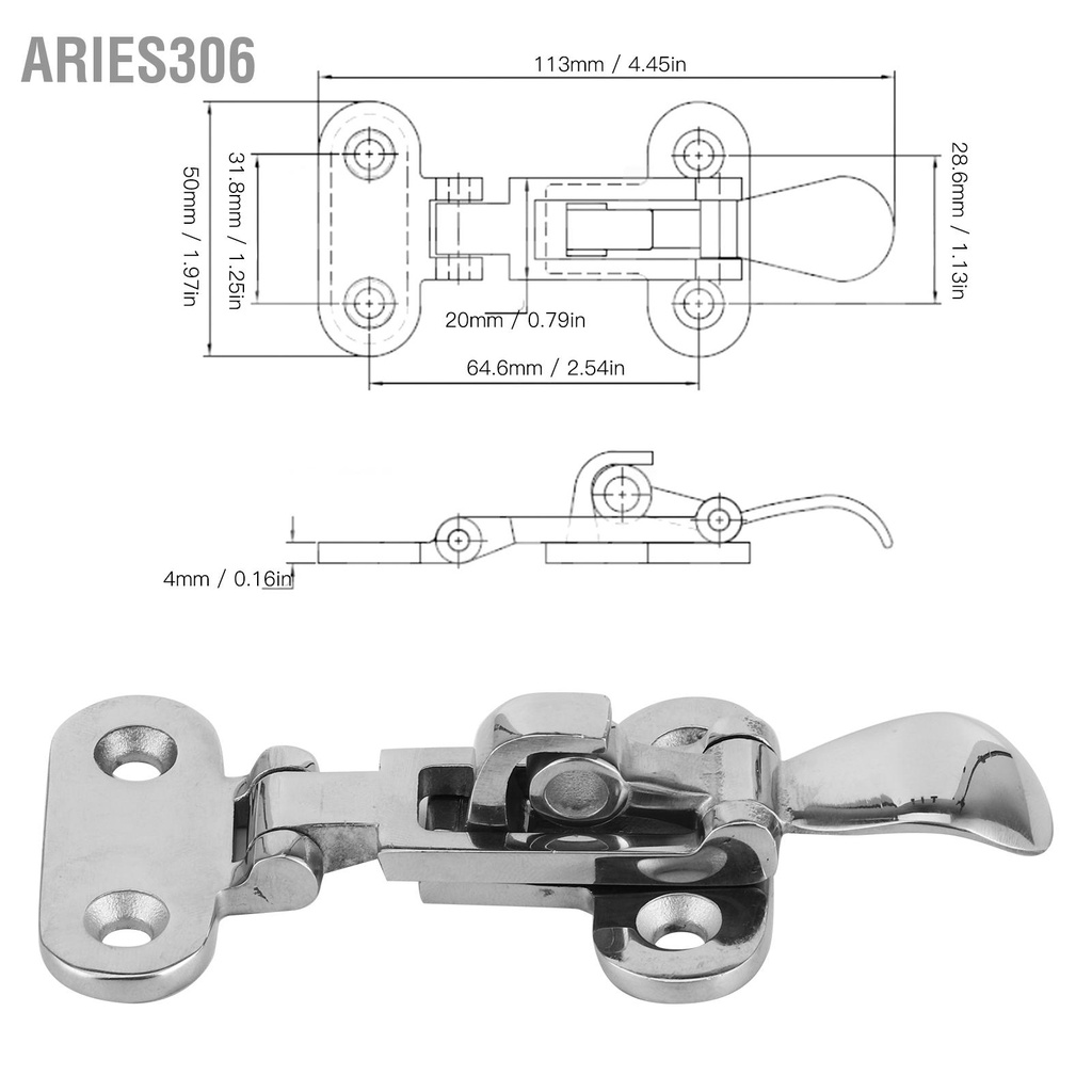 aries306-316-สแตนเลสสลักหนีบหนีบจับสลักป้องกันการสั่นสำหรับฮาร์ดแวร์เรือยอร์ช