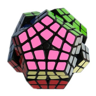 Shengshou Megaminx ลูกบาศก์ความเร็ว 4x4 สีดํา พร้อมสติกเกอร์