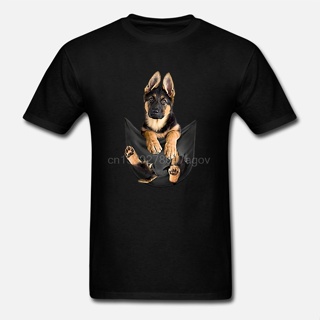 German Shepherd In Pocket Classic Dogs Black Men Made In Usa Tshirt_02