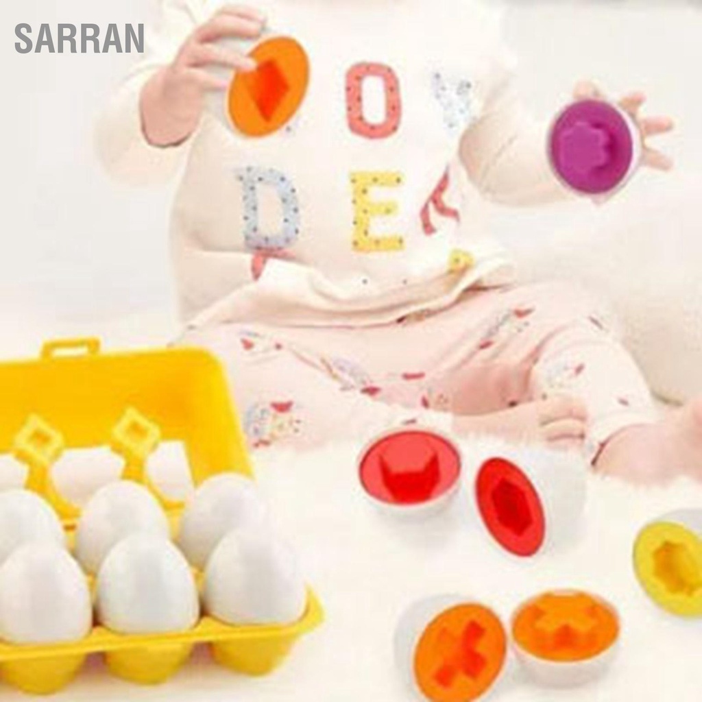 sarran-12-ชิ้นจับคู่ไข่ชุดการเรียนรู้ในช่วงต้นการศึกษารูปทรงการเรียงลำดับการรับรู้สีชุดของเล่นไข่