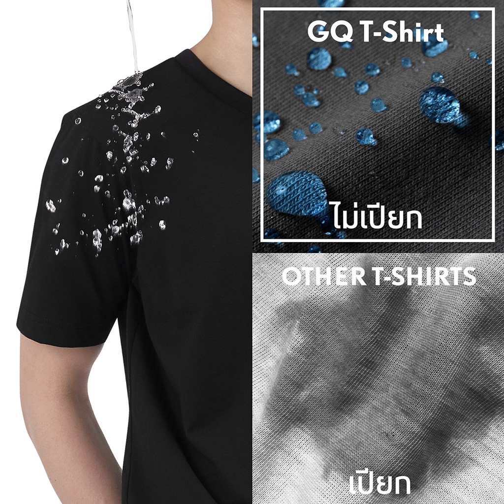 gq-t-shirt-เสื้อยืดคอกลมผ้าสะท้อนน้ำ-สีขาวเสื้อยืดแขนสั้นผู้ชายแฟชั่นเกาหลี-เสื้อยืดฤดูร้อน