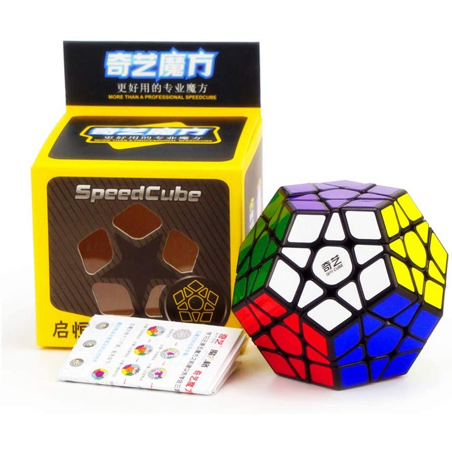 qiyi-ของเล่นเมกะมินซ์-ลูกบาศก์มายากล-สีดํา-mofangge-qiheng-black-megaminx-speed-cube