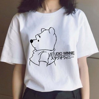 Disney Kawaii Winnie The Pooh Bear Funny Cartoon Woman T Shirt Harajuku Streetwear T-shirt Cute Anime Graphic Tshir_03