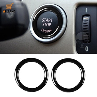 แหวนพลาสติก สีดํา เรียบง่าย ปุ่มเดียว สําหรับตกแต่งภายในรถยนต์ / ปุ่มหยุดยานยนต์ แหวนกลม มีกาวในตัว / อุปกรณ์ตกแต่งภายในรถยนต์
