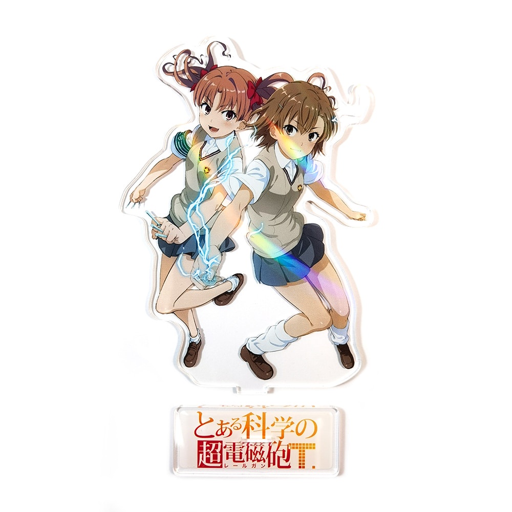 โมเดลฟิกเกอร์สแตนดี้-อะคริลิค-toaru-kagaku-no-railgun-mikoto-misaka-kuroko-shirai-สําหรับตกแต่งโต๊ะทํางาน