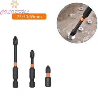 【COLORFUL】Screwdriver 25/50/60mm 3pcs Accessories Alloy Steel Electric Impact Magnetic