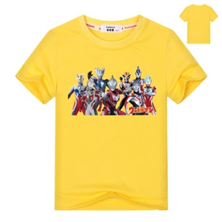 JK Boys Ultraman Group เสื้อยืดการ์ตูนเด็กฤดูร้อนแขนสั้น Super Hero Tops Tee_05