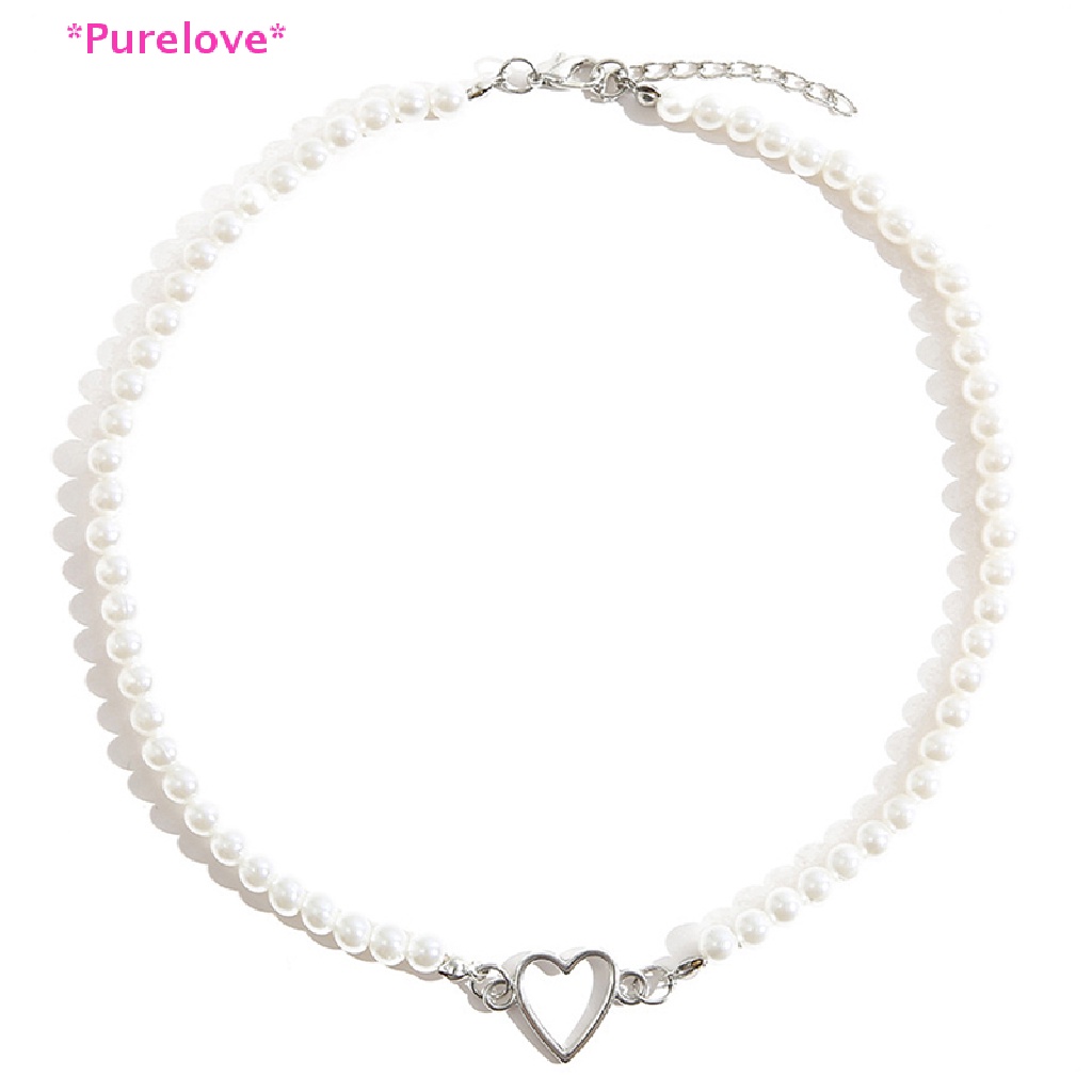 purelove-gt-สร้อยคอโชคเกอร์-จี้ลูกปัดไข่มุก-หัวใจ-หรูหรา-สไตล์เกาหลี-เครื่องประดับแฟชั่น-สําหรับผู้หญิง