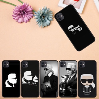 เคสโทรศัพท์มือถือแบบนิ่ม ลาย Karl Lagerfeld สีดํา สําหรับ iPhone 5 5s SE 6 6s 6Plus 6sPlus 7 8 7Plus 8Plus X XS XR XS Max