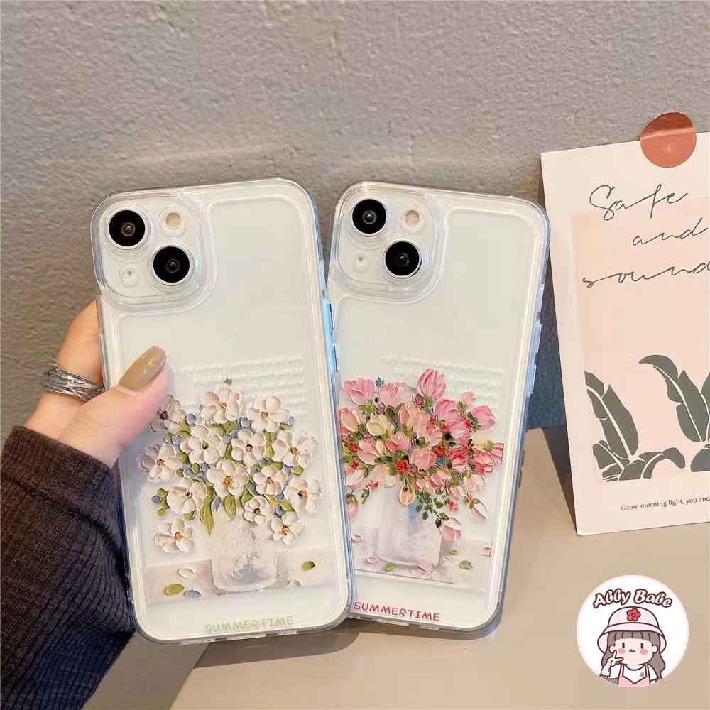 เคสโทรศัพท์มือถือแบบนิ่ม-ใส-กันกระแทก-ลายภาพวาดสีน้ํามัน-รูปดอกกุหลาบ-แนวเรโทร-สําหรับ-iphone-14-pro-max-13-12-11-pro-max