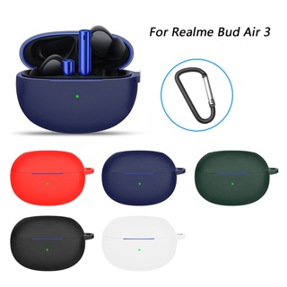 เคสหูฟัง ซิลิโคนนิ่ม กันฝุ่น พร้อมตะขอ สําหรับ Realme Buds Air 3 TWS Air 3